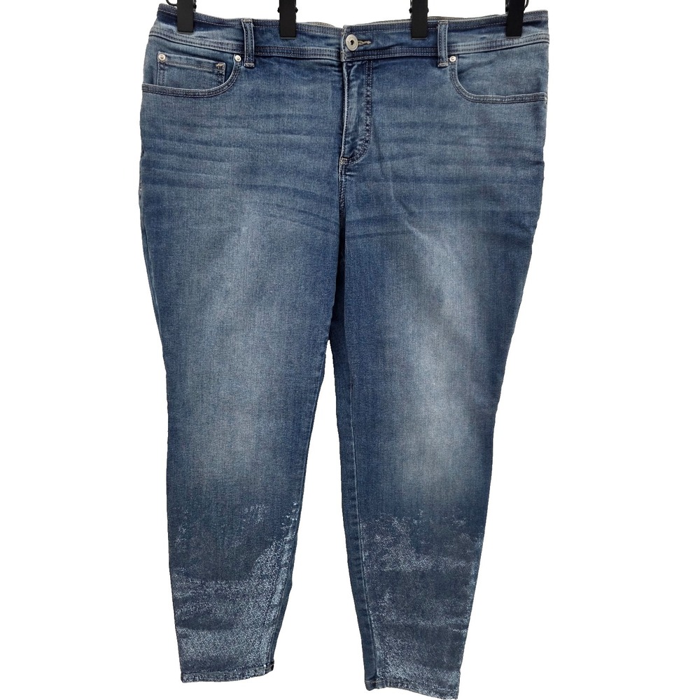 INC Womens 22/24 Skinny Leg Tummy Control‎ Stretch Blue Denim Jeans